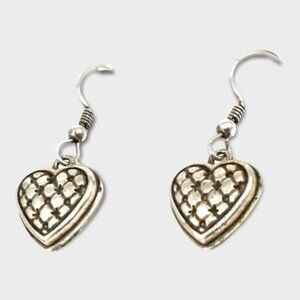 BRIGHTON EARRINGS: Vintage engraved heart dangle earrings on hook